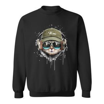 Dj Cat Kitten Headphones Sweatshirt - Geschenkecke