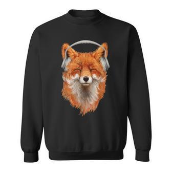 Dj Fox With Headphones Listening To Music Sweatshirt - Monsterry UK