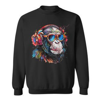 Dj Monkey Affen Mit Sonnenbrille Geschenkidee Affe Musik Sweatshirt - Geschenkecke