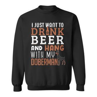 Doberman Dad Father's Day Pinscher Dog Beer Sweatshirt - Monsterry UK
