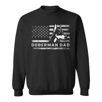 Doberman Pinscher Dog Dad American Flag Dobie Dad Sweatshirt - Monsterry DE