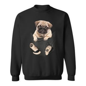 Dog Lovers Pug In Pocket Dog Pug Sweatshirt - Monsterry