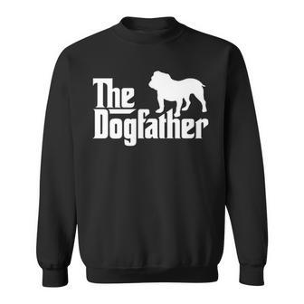 The Dogfather Bulldog Men's English Bulldog Dad Sweatshirt | Mazezy