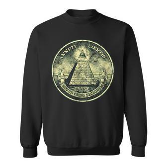 A Dollar Note Allseeing Eye Pyramid Illuminati Sweatshirt - Geschenkecke