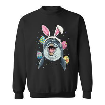 Dolphin Easter Bunny Egg Hunting Whale Dolphin Lover Sweatshirt - Monsterry