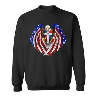 Dominican American Dominican Republic Usa Flag Eagle Sweatshirt - Monsterry