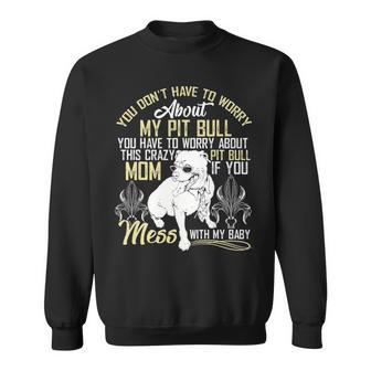 Don't Mess With My Pitbull Baby Pitbull Mom Sweatshirt | Mazezy