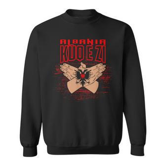 Double Eagle Hand Sign Kuq E Zi Albania Sweatshirt - Seseable