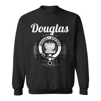 Douglas Clan Scottish Name Coat Of Arms Tartan Sweatshirt - Seseable