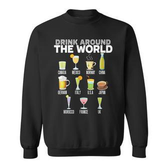 Drink Around The World Travel Tourist Road Trip Alcoholic Sweatshirt - Monsterry UK