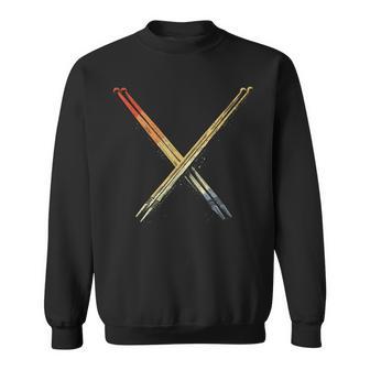 Drum Sticks Vintage Look Drums Music School Sweatshirt - Monsterry