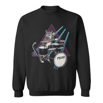 Drummer Cat Rock Kitty A Drum Se Sweatshirt | Mazezy