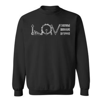 Drummer Music Lover Valentines Day Drums Sweatshirt - Monsterry