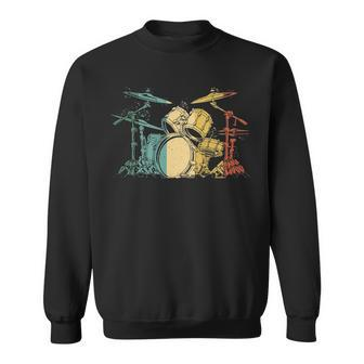 Drummer Vintage Drumset Drummers Drumming Drum Se Sweatshirt | Mazezy
