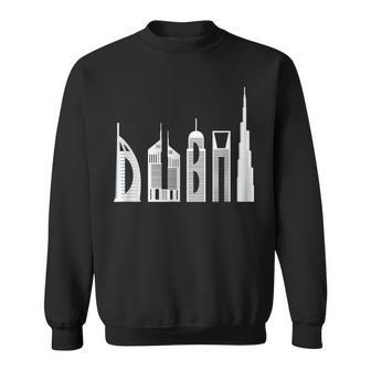 Dubai Skyline Souvenir Famous Buildings Typography Sweatshirt - Thegiftio UK