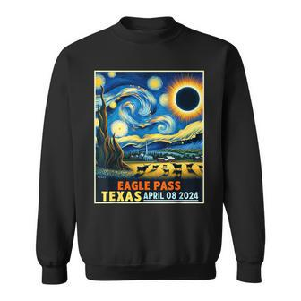 Eagle Pass Texas Total Solar Eclipse 2024 Starry Night Sweatshirt | Mazezy AU