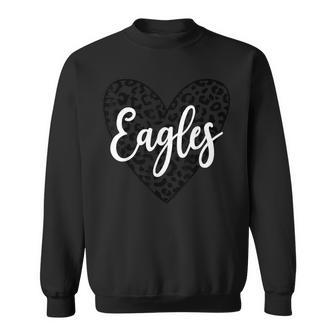 Eagles Heart School Sports Fan Team Spirit Sweatshirt - Monsterry