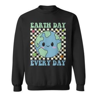 Earth Day Everyday Environmental Awareness Earth Day Groovy Sweatshirt - Monsterry UK