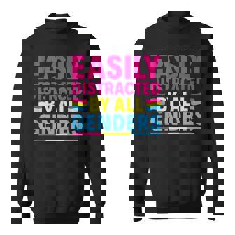Easily Distracted By All Genders Lgbt Gay Pride Pansexual Sweatshirt | Mazezy