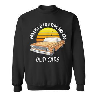 Easily Distracted By Old Cars Classic Car Lover Sunset Sweatshirt - Monsterry UK