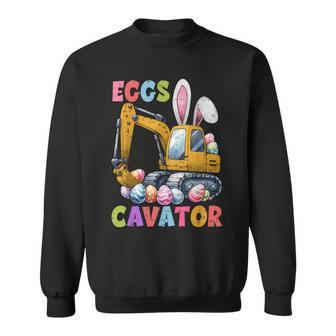 Easter For Boy Toddler Eggscavator Construction Truck Sweatshirt - Seseable