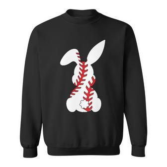 Easter Bunny Baseball Sport Easter Baseball Pocket Rabbit Sweatshirt - Seseable