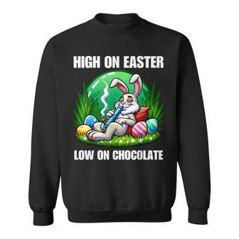 Easter Bunny Marijuana Cannabis Weed 420 Humor Sweatshirt - Seseable