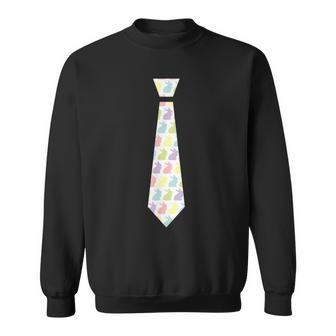 Easter Bunny Tie Happy Easter Boys Sweatshirt - Seseable