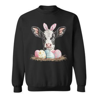 Easter Day Cow Easter Cow Easter Egg Sweatshirt - Seseable