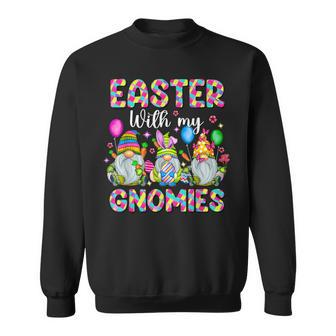 Easter With My Gnomies Happy Easter Gnomes Bunny Rabbit Girl Sweatshirt | Mazezy