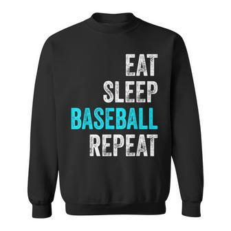 Eat Sleep Baseball Repeat Baselball Baseball Player Sweatshirt - Monsterry