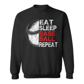 Eat Sleep Baseball Repeat Baseball Player Baseball Sweatshirt - Thegiftio UK