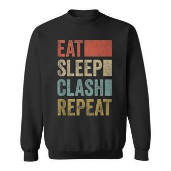 Eat Sleep Clash Repeat Vintage Gaming Clan Retro Clash Sweatshirt - Monsterry UK