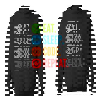 Eat Sleep Code Repeat Programmers Sweatshirt - Thegiftio