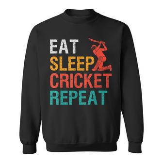 Eat Sleep Cricket Repeat For The Cricket Player Vintage Sweatshirt - Monsterry