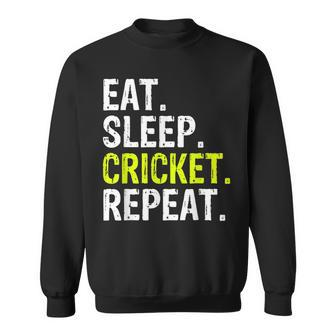 Eat Sleep Cricket Repeat Sports Sweatshirt - Thegiftio UK