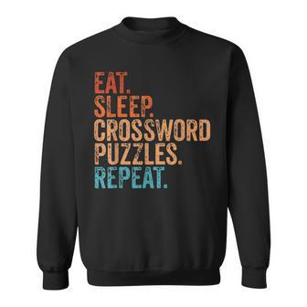 Eat Sleep Crossword Puzzles Repeat Vintage Crossword Sweatshirt - Monsterry CA