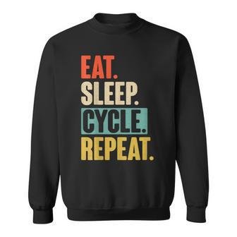 Eat Sleep Cycle Repeat Vintage Cycling Sweatshirt - Thegiftio UK