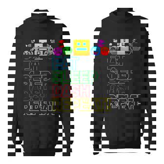 Eat Sleep Dash Repeat Video Game Geometry Video Gamer Lover Sweatshirt - Thegiftio UK