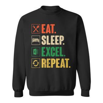 Eat Sleep Excel Repeat Vintage Retro Excel Sweatshirt - Thegiftio UK
