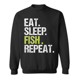 Eat Sleep Fish Repeat Fishing Fisherman Angling Sweatshirt - Monsterry CA