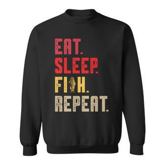 Eat Sleep Fish Repeat Fathers Day Sweatshirt - Thegiftio UK