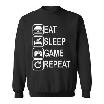 Eat Sleep Game Repeat Video Gamer Sweatshirt - Monsterry