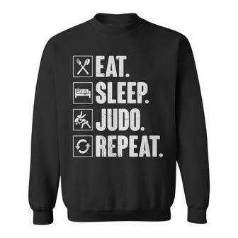 Eat Sleep Judo Repeat Judo Martial Arts Fighter Sweatshirt - Monsterry