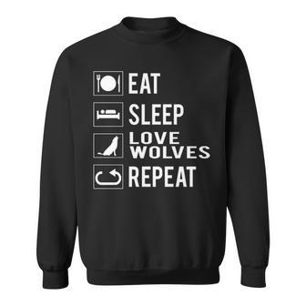 Eat Sleep Love Wolfves Repeat Sweatshirt | Mazezy