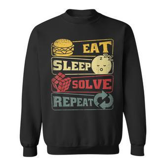 Eat Sleep Solve Repeat Rubik Cube Sweatshirt - Thegiftio UK