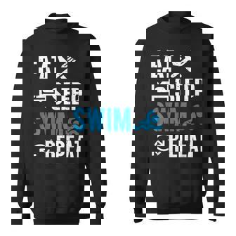 Eat Sleep Swim Repeat For Swimming Lovers Sweatshirt - Monsterry