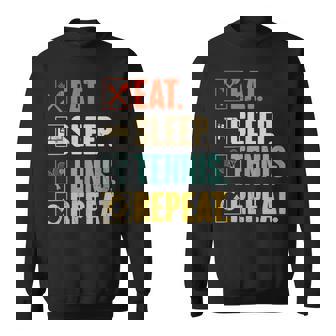 Eat Sleep Tennis Repeat Retro Vintage Tennis Player Sweatshirt - Thegiftio