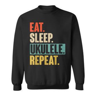 Eat Sleep Ukulele Repeat Retro Vintage Ukelele Sweatshirt - Monsterry DE