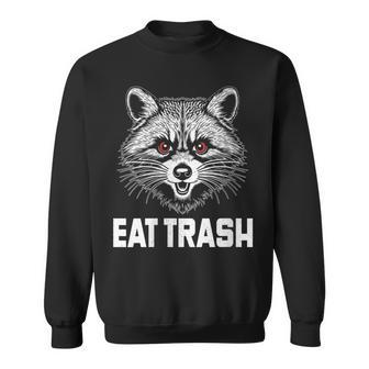 Eat Trash Raccoon Face Angry Raccoon Wild Animal Sweatshirt - Monsterry CA